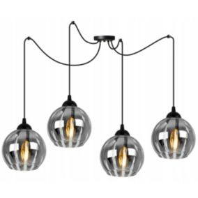 Lampa sufitowa wisząca Light Home LH Spider Eliza 4x E27 60W czarny/szary 1szt.
