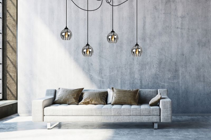 Lampa sufitowa wisząca Light Home LH Spider Eliza 4x E27 60W czarny/szary 1szt.