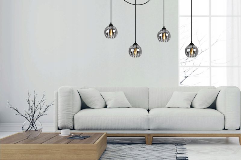 Lampa sufitowa wisząca Light Home LH Spider Eliza 4x E27 60W czarny/szary 1szt.