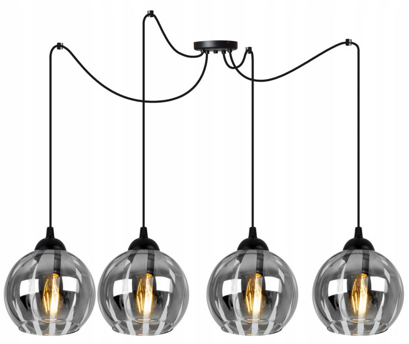 Lampa sufitowa wisząca Light Home LH Spider Eliza 4x E27 60W czarny/szary 1szt.