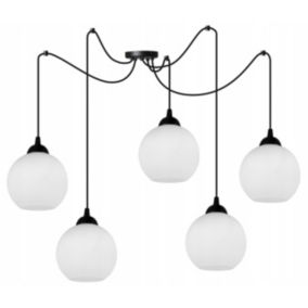 Lampa sufitowa wisząca Light Home LH Spider Eliza 5x E27 60W czarny/biały 1szt.