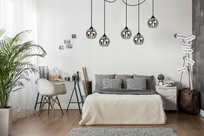 Lampa sufitowa wisząca Light Home LH Spider Eliza 5x E27 60W czarny/szary 1szt.