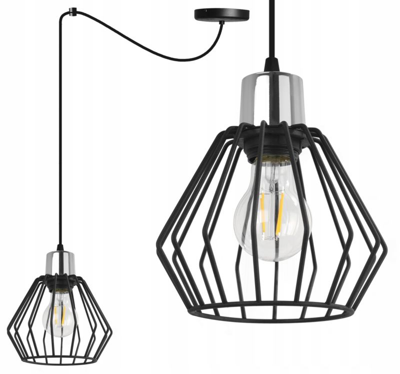 Lampa sufitowa wisząca Light Home LH Spider Nuvola 1x E14 60W czarny/srebrny1szt.