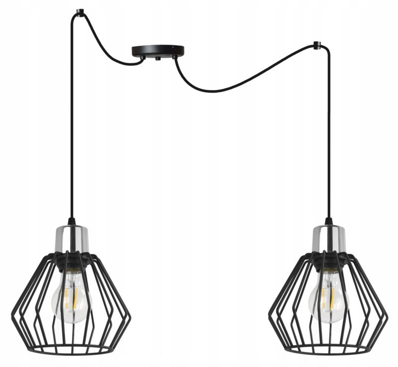 Lampa sufitowa wisząca Light Home LH Spider Nuvola 2x E14 60W czarny/srebrny 1szt.