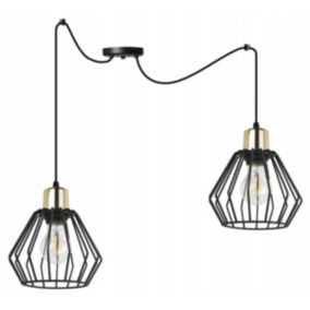 Lampa sufitowa wisząca Light Home LH Spider Nuvola 2x E14 60W czarny/złoty 1szt.