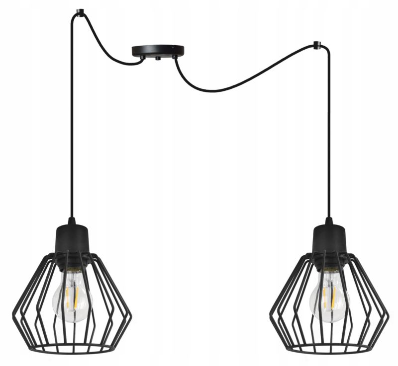 Lampa sufitowa wisząca Light Home LH Spider Nuvola 2x E27 60W czarny 1szt.