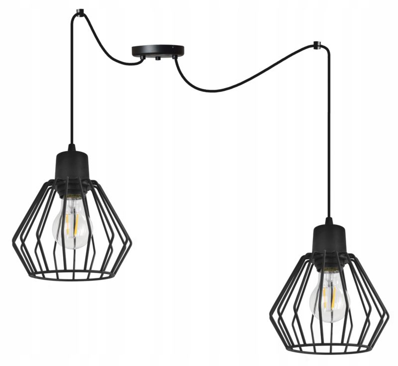 Lampa sufitowa wisząca Light Home LH Spider Nuvola 2x E27 60W czarny 1szt.