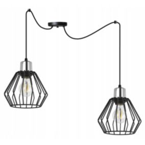 Lampa sufitowa wisząca Light Home LH Spider Nuvola 2x E27 60W czarny/srebrny 1szt.