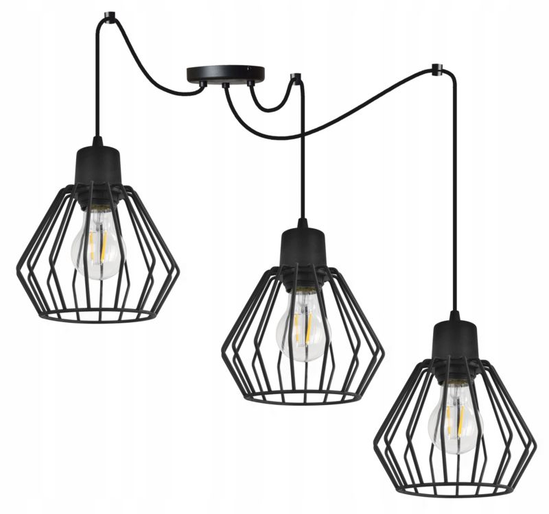 Lampa sufitowa wisząca Light Home LH Spider Nuvola 3x E27 60W czarny 1szt.