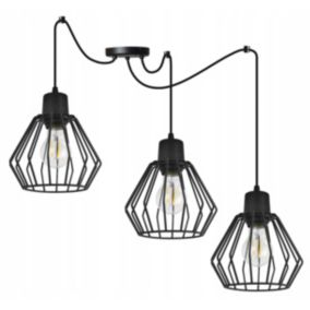 Lampa sufitowa wisząca Light Home LH Spider Nuvola 3x E27 60W czarny 1szt.