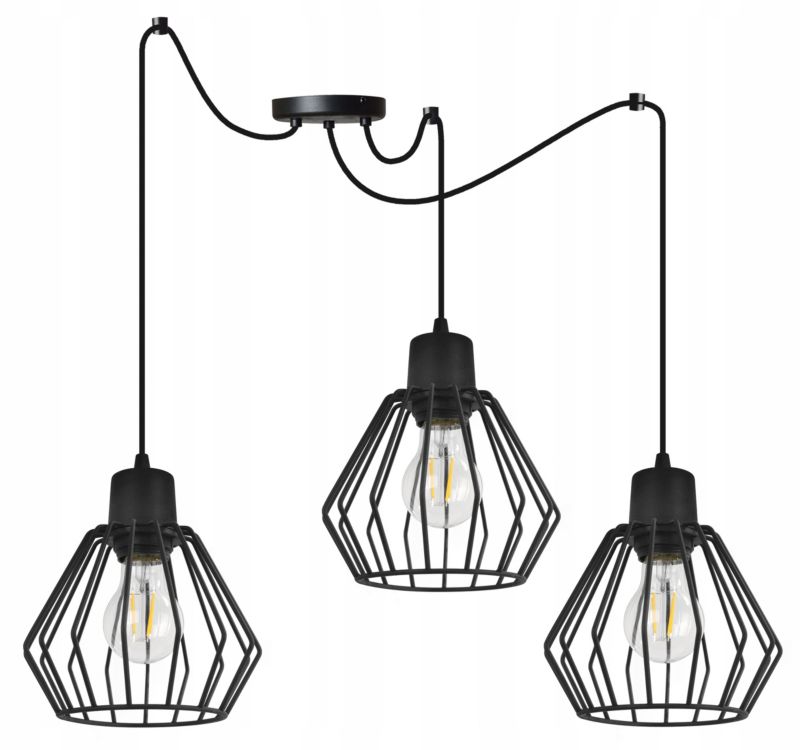 Lampa sufitowa wisząca Light Home LH Spider Nuvola 3x E27 60W czarny 1szt.