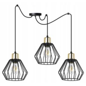 Lampa sufitowa wisząca Light Home LH Spider Nuvola 3x E27 60W czarny/złoty 1szt.