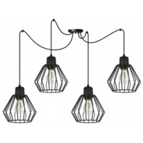 Lampa sufitowa wisząca Light Home LH Spider Nuvola 4x E27 60W czarny 1szt.