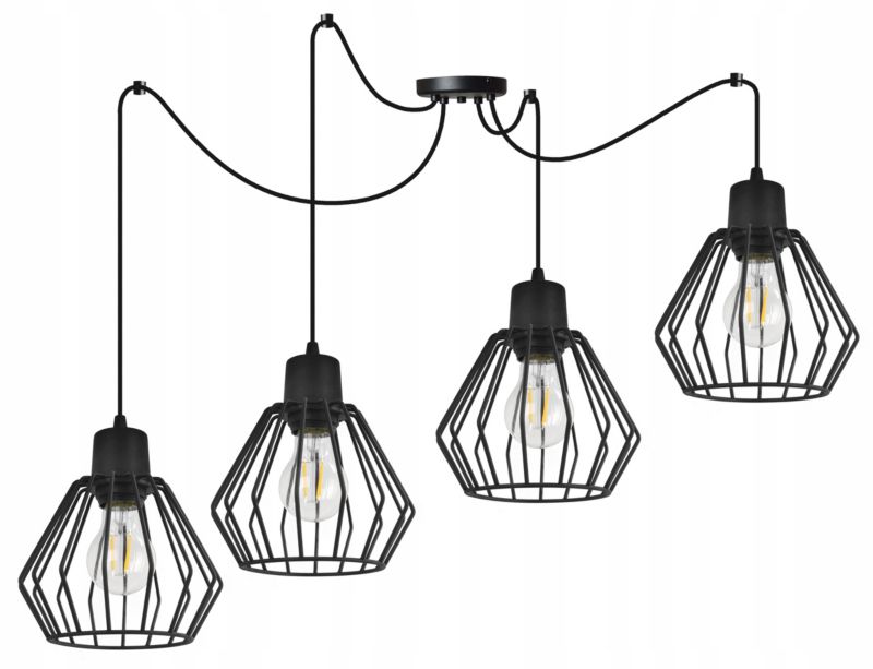 Lampa sufitowa wisząca Light Home LH Spider Nuvola 4x E27 60W czarny 1szt.