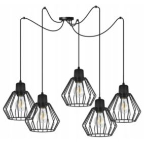 Lampa sufitowa wisząca Light Home LH Spider Nuvola 5x E27 60W czarny 1szt.