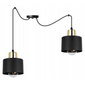 Lampa sufitowa wisząca Light Home LH Spider Panta 2x E27 60W czarny/złoty 1szt.