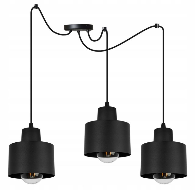Lampa sufitowa wisząca Light Home LH Spider Panta 3x E27 60W czarny 1szt.