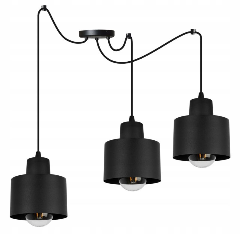 Lampa sufitowa wisząca Light Home LH Spider Panta 3x E27 60W czarny 1szt.