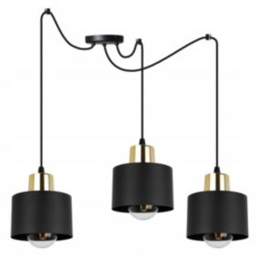 Lampa sufitowa wisząca Light Home LH Spider Panta 3x E27 60W czarny/złoty 1szt.