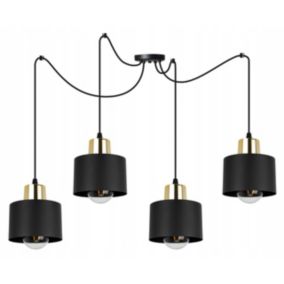 Lampa sufitowa wisząca Light Home LH Spider Panta 4x E27 60W czarny/złoty 1szt.
