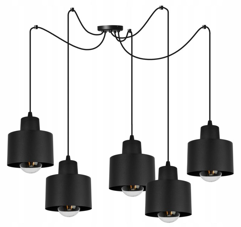 Lampa sufitowa wisząca Light Home LH Spider Panta 5x E27 60W czarny 1szt.