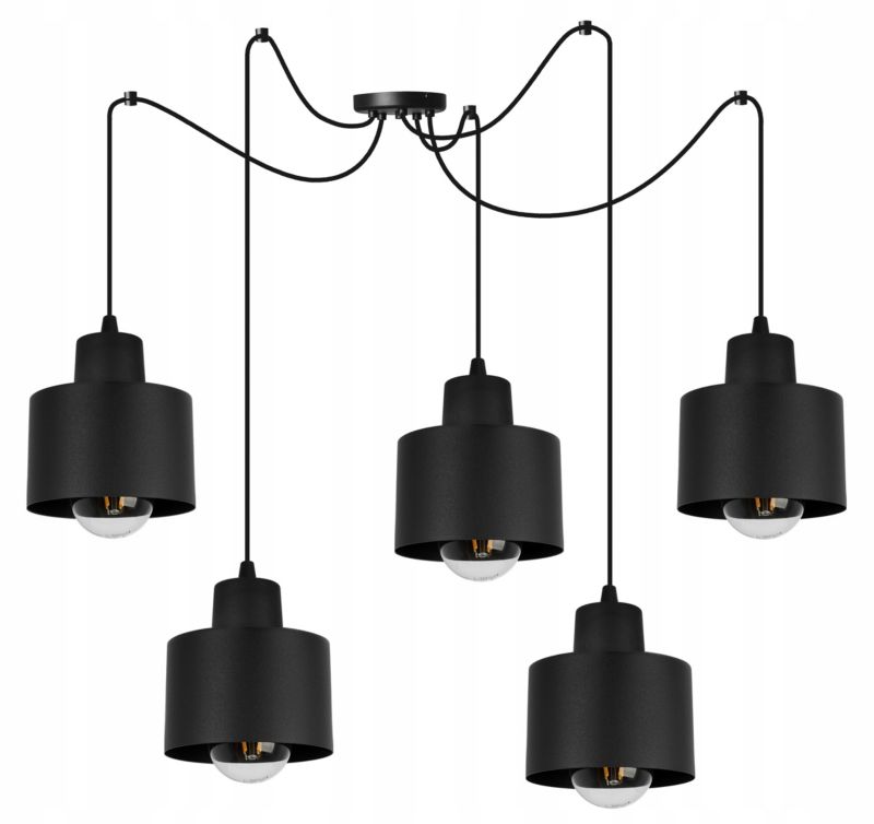 Lampa sufitowa wisząca Light Home LH Spider Panta 5x E27 60W czarny 1szt.