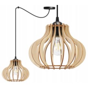 Lampa sufitowa wisząca Light Home LH Spider Timber Drewno 1x E27 60W czarny 1szt.