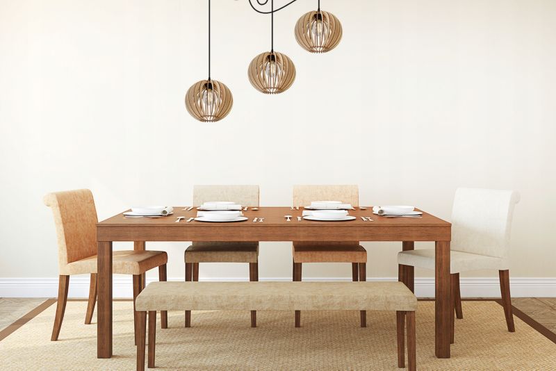 Lampa sufitowa wisząca Light Home LH Spider Timber Drewno 3x E27 60W okrągły klosz 27cm czarny/naturalny 1szt.