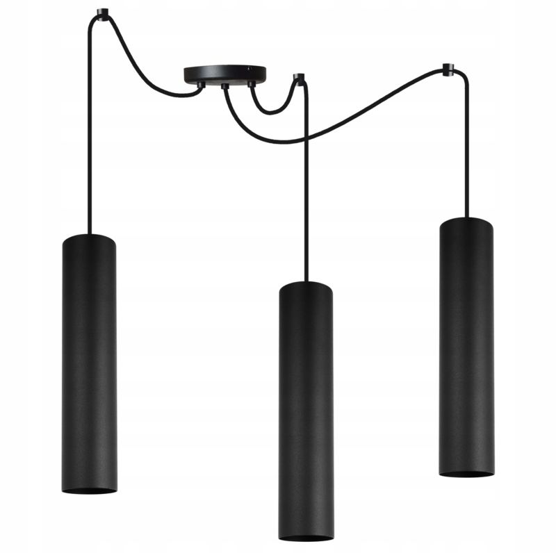 Lampa sufitowa wisząca Light Home LH Spider Tuba 3x GU10 20W czarny 1szt.