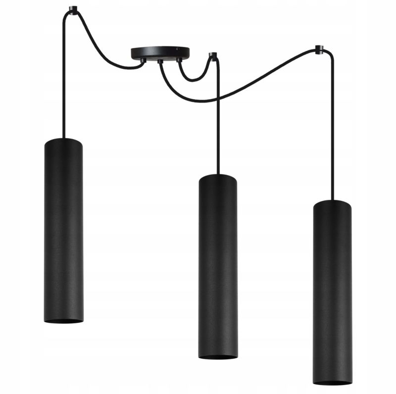 Lampa sufitowa wisząca Light Home LH Spider Tuba 3x GU10 20W czarny 1szt.