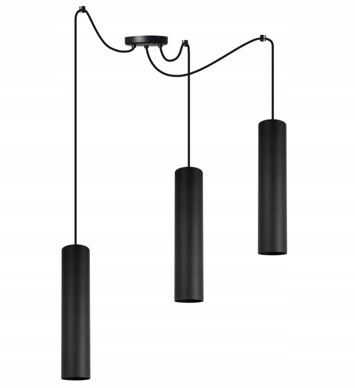 Lampa sufitowa wisząca Light Home LH Spider Tuba 3x GU10 20W czarny 1szt.