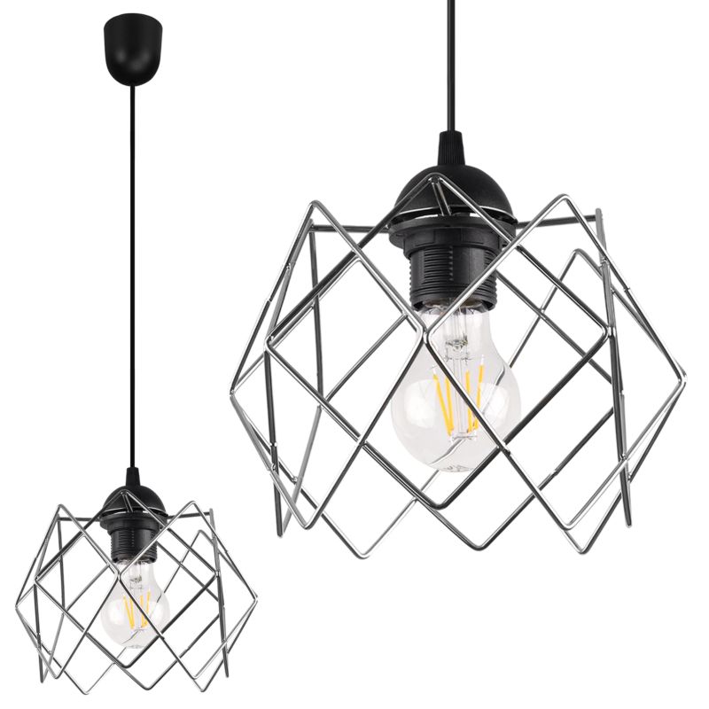 Lampa sufitowa wisząca Light Home LH Stella 1x E27 60W klosz chrom 1szt.