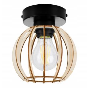Lampa sufitowa wisząca Light Home LH Timber 1x E27 60W 16cm czarny 1szt.