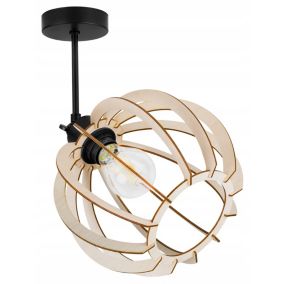 Lampa sufitowa wisząca Light Home LH Timber 1x E27 60W klosz okrągły 24cm czarny 1szt.
