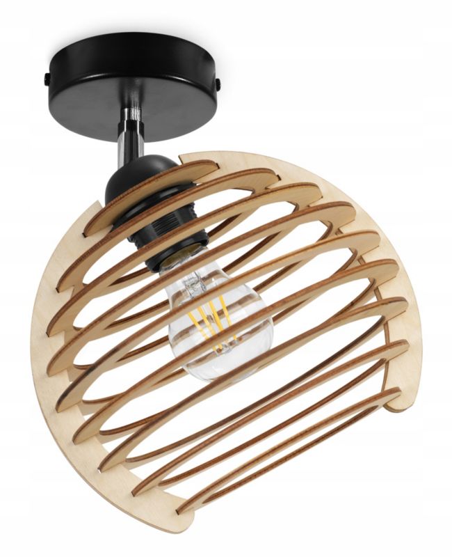 Lampa sufitowa wisząca Light Home LH Timber 1x E27 60W okrągła ruchoma czarny 1szt.