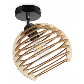 Lampa sufitowa wisząca Light Home LH Timber 1x E27 60W okrągła ruchoma czarny 1szt.