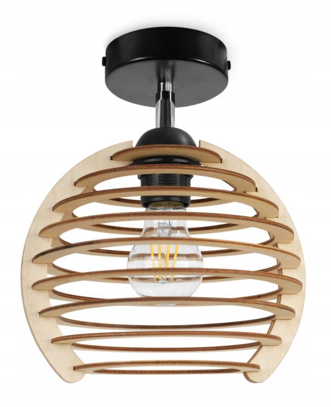 Lampa sufitowa wisząca Light Home LH Timber 1x E27 60W okrągła ruchoma czarny 1szt.