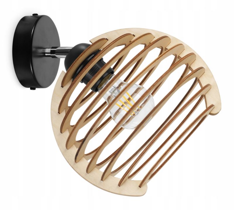 Lampa sufitowa wisząca Light Home LH Timber 1x E27 60W okrągła ruchoma czarny 1szt.
