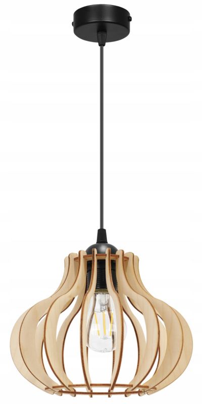 Lampa sufitowa wisząca Light Home LH Timber 1x E27 60W podstawa metalowa czarny 1szt.