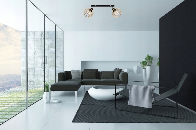 Lampa sufitowa wisząca Light Home LH Timber 2x E27 60W 16cm czarny 1szt.