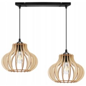 Lampa sufitowa wisząca Light Home LH Timber 2x E27 60W owalna czarny 1szt.