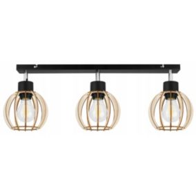 Lampa sufitowa wisząca Light Home LH Timber 3x E27 60W 16cm czarny 1szt.