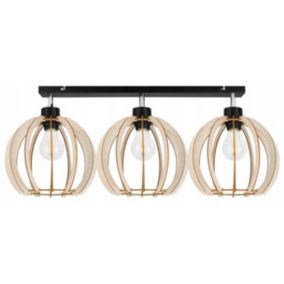 Lampa sufitowa wisząca Light Home LH Timber 3x E27 60W 24cm czarny 1szt.