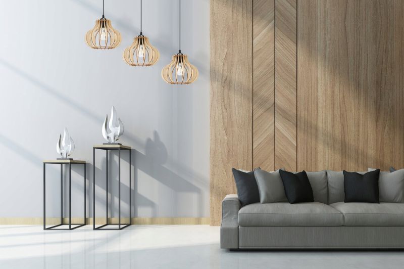 Lampa sufitowa wisząca Light Home LH Timber 3x E27 60W klosz owalny czarny 1szt.
