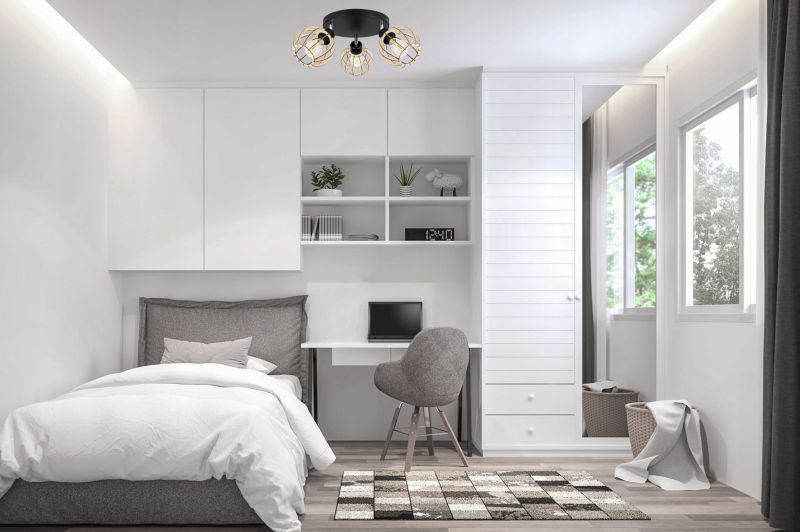 Lampa sufitowa wisząca Light Home LH Timber 3x E27 60W okrągła 16cm czarny 1szt.