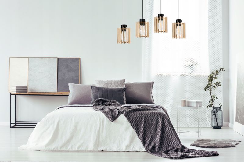 Lampa sufitowa wisząca Light Home LH Timber 4x E27 60W klosz tuba czarny 1szt.