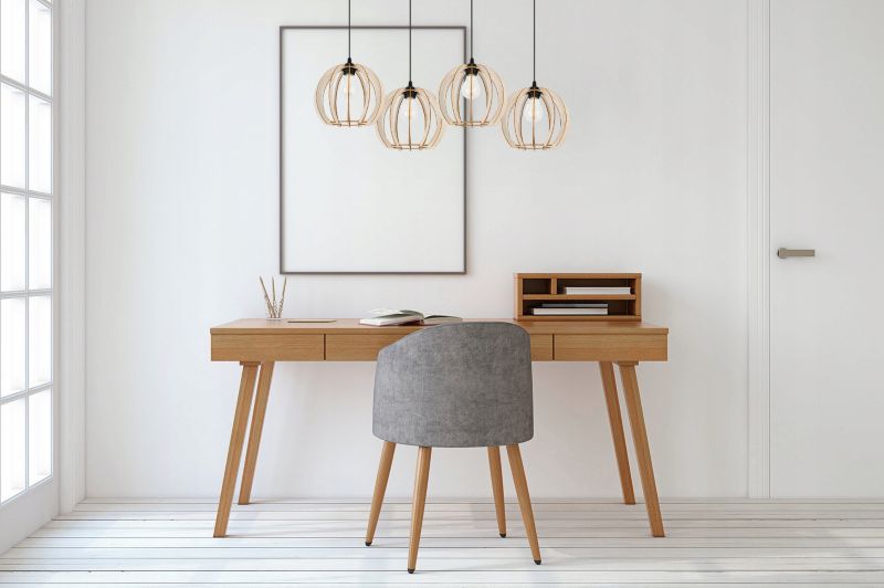 Lampa sufitowa wisząca Light Home LH Timber Drewno 4x E27 60W klosz 24cm czarny 1szt.