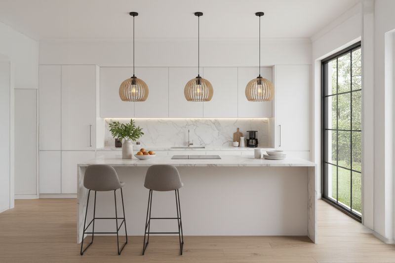 Lampa sufitowa wisząca Light Home LH Timber kula 21x17cm 1x E27 beżowy/czarny 1szt.