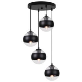 Lampa sufitowa wisząca Light Home LH Toledo 4x E14 40W okrągła czarny 1szt.