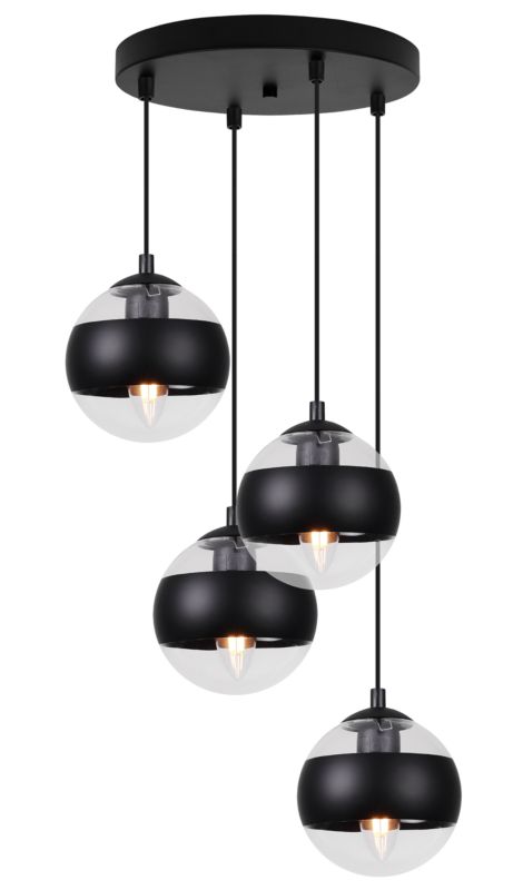 Lampa sufitowa wisząca Light Home LH Toledo 4x E14 40W okrągła czarny 1szt.